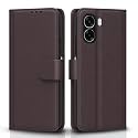 Pikkme Flip Cover for Oppo A6X 5G | Leather Finish | Shockproof with Card Pockets &amp; Wallet Stand | Ultimate Protection Case (Coffee)