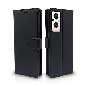 pikkme flip cover for oppo f21 pro 5g  leather finish  shockproof with card pockets amp wallet stand  ultimate protection caseblack