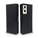 Pikkme Flip Cover for Oppo F21 Pro 5G | Leather Finish | Shockproof with Card Pockets &amp; Wallet Stand | Ultimate Protection Case(Black)