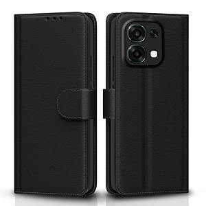 pikkme flip cover for oppo f31 5g  oppo f33 5g leather finish  inside tpu with card pockets  wallet stand and shock proof  complete protection flip case black