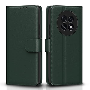 pikkme flip cover for oppo f31 pro plus 5g leather finish  inside tpu with card pockets  wallet stand and shock proof  complete protection flip casegreen