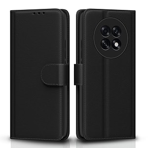 pikkme flip cover for oppo f31 pro plus 5g leather finish  inside tpu with card pockets  wallet stand and shock proof  complete protection flip caseblack