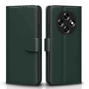 pikkme flip cover for oppo f31 pro 5g  leather finish  shockproof with card pockets amp wallet stand  ultimate protection case green