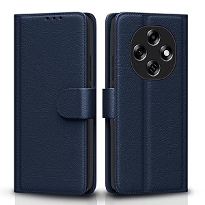 pikkme flip cover for oppo f31 pro 5g leather finish  inside tpu with card pockets  wallet stand and shock proof  complete protection flip caseblue