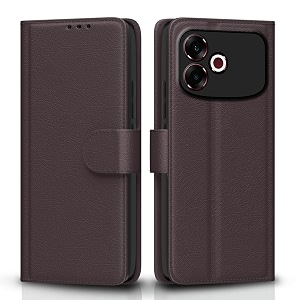 pikkme flip cover for oppo f33 pro 5g leather finish  inside tpu with card pockets  wallet stand and shock proof  complete protection flip case coffee