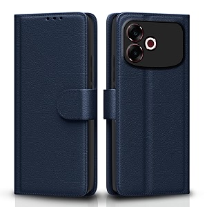 pikkme flip cover for oppo f33 pro 5g leather finish  inside tpu with card pockets  wallet stand and shock proof  complete protection flip case blue