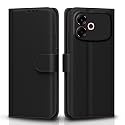 Pikkme Flip Cover for Oppo F33 Pro 5G Leather Finish | Inside TPU with Card Pockets | Wallet Stand and Shock Proof | Complete Protection Flip Case (Black)