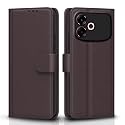Pikkme Flip Cover for Oppo F33 Pro 5G Leather Finish | Inside TPU with Card Pockets | Wallet Stand and Shock Proof | Complete Protection Flip Case (Coffee)