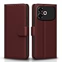 Pikkme Flip Cover for Oppo F33 Pro 5G Leather Finish | Inside TPU with Card Pockets | Wallet Stand and Shock Proof | Complete Protection Flip Case (Brown)