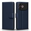 Pikkme Flip Cover for Oppo F33 Pro 5G Leather Finish | Inside TPU with Card Pockets | Wallet Stand and Shock Proof | Complete Protection Flip Case (Blue)