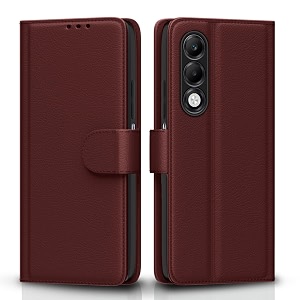 pikkme flip cover for oppo k13x 5g  leather finish  shockproof with card pockets amp wallet stand  ultimate protection casebrown