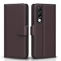 Pikkme Flip Cover for Oppo K13x 5G | Leather Finish | Shockproof with Card Pockets &amp; Wallet Stand | Ultimate Protection Case(Coffee)