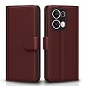 Pikkme Flip Cover for Oppo Reno 13 Pro 5G | Leather Finish | Shockproof with Card Pockets &amp; Wallet Stand | Ultimate Protection Case(Brown)