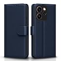 Pikkme Flip Cover for Oppo Reno 15 Pro Mini 5G Leather Finish | Inside TPU with Card Pockets | Wallet Stand and Shock Proof | Complete Protection Flip Case (Blue)