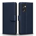 Pikkme Flip Cover for Oppo Reno 7 5G Leather Finish | Inside TPU with Card Pockets | Wallet Stand and Shock Proof | Complete Protection Flip Case (Blue)