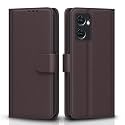 Pikkme Flip Cover for Oppo Reno 7 5G Leather Finish | Inside TPU with Card Pockets | Wallet Stand and Shock Proof | Complete Protection Flip Case (Coffee)