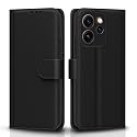 Pikkme Flip Cover for Oppo Reno15 Pro 5G Leather Finish | Inside TPU with Card Pockets | Wallet Stand and Shock Proof | Complete Protection Flip Case (Black)