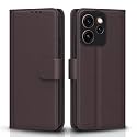 Pikkme Flip Cover for Oppo Reno15 Pro 5G Leather Finish | Inside TPU with Card Pockets | Wallet Stand and Shock Proof | Complete Protection Flip Case (Coffee)