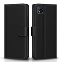 Pikkme Flip Cover for Poco C3| Leather Finish | Shockproof with Card Pockets &amp; Wallet Stand | Ultimate Protection Case(Black)