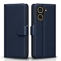 Pikkme Flip Cover for Poco C71 / Redmi A5 Leather Finish | Inside TPU with Card Pockets | Wallet Stand and Shock Proof | Complete Protection Flip Case(Blue)