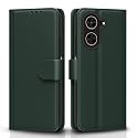 Pikkme Flip Cover for Poco C71 / Redmi A5 Leather Finish | Inside TPU with Card Pockets | Wallet Stand and Shock Proof | Complete Protection Flip Case(Green)