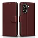 Pikkme Flip Cover for Poco C71 / Redmi A5 Leather Finish | Inside TPU with Card Pockets | Wallet Stand and Shock Proof | Complete Protection Flip Case(Brown)