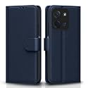 Pikkme Flip Cover for Poco C85 5G Leather Finish | Inside TPU with Card Pockets | Wallet Stand and Shock Proof | Complete Protection Flip Case (Blue)