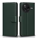 Pikkme Flip Cover for Poco F7 Ultra 5G Leather Finish | Inside TPU with Card Pockets | Wallet Stand and Shock Proof | Complete Protection Flip Case(Green)