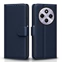 Pikkme Flip Cover for Poco M7 5G Leather Finish | Inside TPU with Card Pockets | Wallet Stand and Shock Proof | Complete Protection Flip Case (Blue)