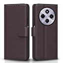Pikkme Flip Cover for Poco M7 5G Leather Finish | Inside TPU with Card Pockets | Wallet Stand and Shock Proof | Complete Protection Flip Case (Coffee)