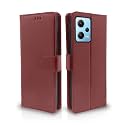 Pikkme Flip Cover for Poco X5 5G / Redmi Note 12 5G | Leather Finish | Shockproof with Card Pockets &amp; Wallet Stand | Ultimate Protection Case(Brown)