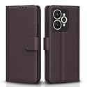 Pikkme Flip Cover for Realme 15 5G Leather Finish | Inside TPU with Card Pockets | Wallet Stand and Shock Proof | Complete Protection Flip Case(Coffee)