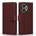 Pikkme Flip Cover for Realme 15 5G Leather Finish | Inside TPU with Card Pockets | Wallet Stand and Shock Proof | Complete Protection Flip Case(Brown)