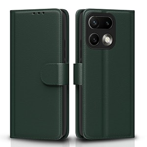 pikkme flip cover for realme 16 pro 5g leather finish  inside tpu with card pockets  wallet stand and shock proof  complete protection flip case green