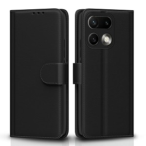 pikkme flip cover for realme 16 pro 5g leather finish  inside tpu with card pockets  wallet stand and shock proof  complete protection flip case black