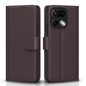 pikkme flip cover for realme 16 pro 5g leather finish  inside tpu with card pockets  wallet stand and shock proof  complete protection flip case coffee