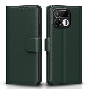 pikkme flip cover for realme 16t 5g leather finish  inside tpu with card pockets  wallet stand and shock proof  complete protection flip case green