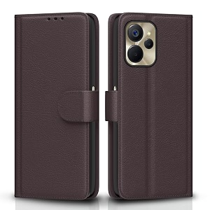 pikkme flip cover for realme 9i 5g  leather finish  shockproof with card pockets amp wallet stand  ultimate protection casecoffee
