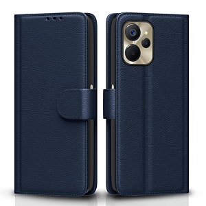 pikkme flip cover for realme 9i  leather finish  shockproof with card pockets amp wallet stand  ultimate protection caseblue