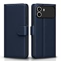 Pikkme Flip Cover for Realme C100i Leather Finish | Inside TPU with Card Pockets | Wallet Stand and Shock Proof | Complete Protection Flip Case (Blue)