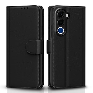 pikkme flip cover for realme c100x leather finish  inside tpu with card pockets  wallet stand and shock proof  complete protection flip case black
