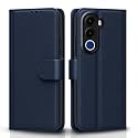 Pikkme Flip Cover for Realme C100x Leather Finish | Inside TPU with Card Pockets | Wallet Stand and Shock Proof | Complete Protection Flip Case (Blue)