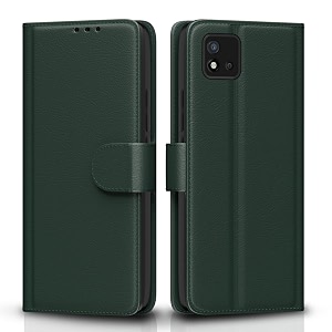 pikkme flip cover for realme c11  leather finish  shockproof with card pockets amp wallet stand  ultimate protection case green