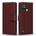 Pikkme Flip Cover for Realme C21Y | Leather Finish | Shockproof with Card Pockets &amp; Wallet Stand | Ultimate Protection Case(Brown)