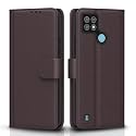 Pikkme Flip Cover for Realme C21Y | Leather Finish | Shockproof with Card Pockets &amp; Wallet Stand | Ultimate Protection Case(Coffee)