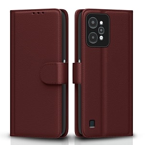 pikkme flip cover for realme c31  leather finish  shockproof with card pockets amp wallet stand  ultimate protection casebrown