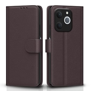 pikkme flip cover for realme narzo 80 lite 4g  realme c71 5g leather finish  inside tpu with card pockets  wallet stand and shock proof  complete protection flip case coffee