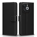 Pikkme Flip Cover for Realme Narzo 80 Lite 4G / Realme C71 5G Leather Finish | Inside TPU with Card Pockets | Wallet Stand and Shock Proof | Complete Protection Flip Case (Black)