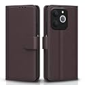 Pikkme Flip Cover for Realme Narzo 80 Lite 4G / Realme C71 5G Leather Finish | Inside TPU with Card Pockets | Wallet Stand and Shock Proof | Complete Protection Flip Case (Coffee)