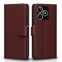 Pikkme Flip Cover for Realme Narzo N53 | Leather Finish | Shockproof with Card Pockets &amp; Wallet Stand | Ultimate Protection Case(Brown)